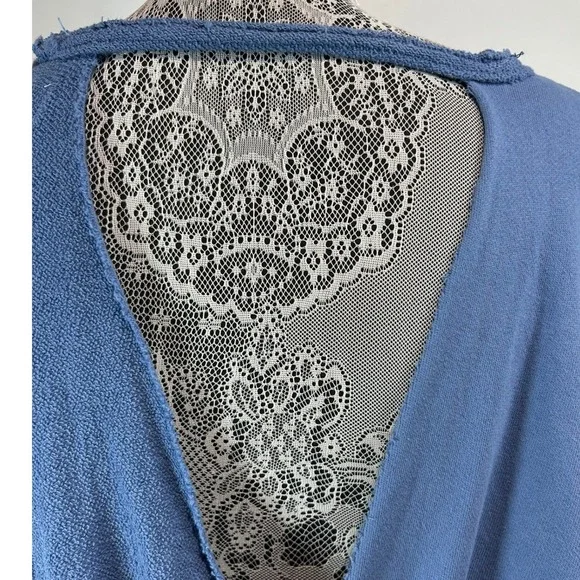 Aerie Blue Twist Back Long Sleeve Cropped Sweatshirt Women's‎ Size Small - Picture 5 of 9